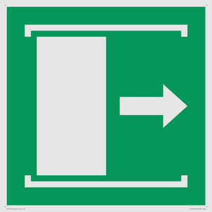 E033 safe condition door slides right to open